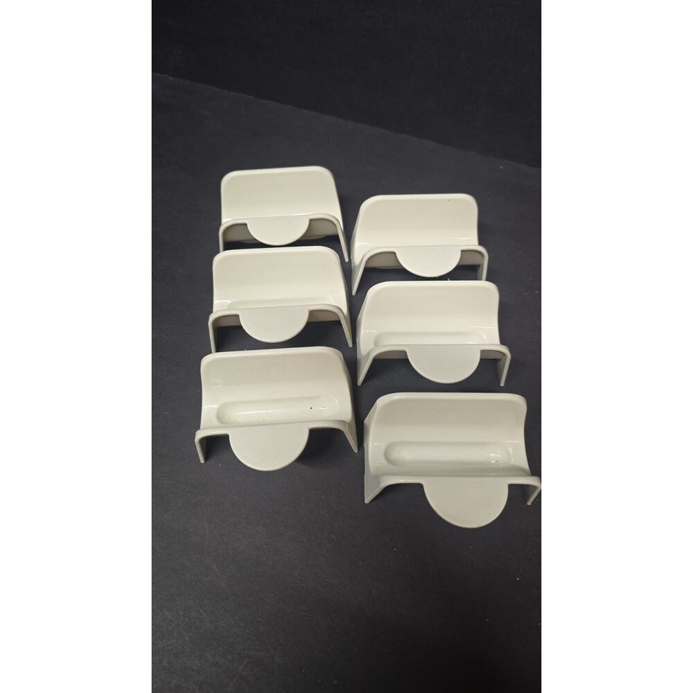 Tupperware Taco Holders Set of 6 2201A Beige Stackable USA Vintage